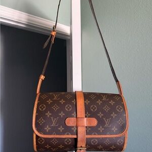 Louis Vuitton Monogram Shoulder Bag - Brown & Tan Leather Trim
